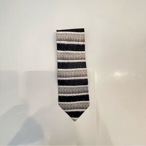 Men's Black and Gray Striped Formal Tie